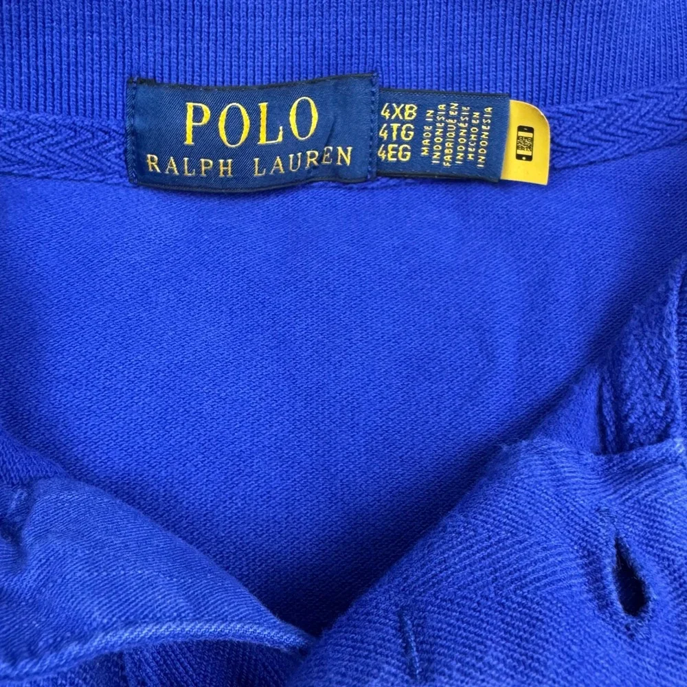 Polo Ralph Lauren Polo Shirt Mens 4XB Blue Good Multi-Pony Logo Big & Tall 3867